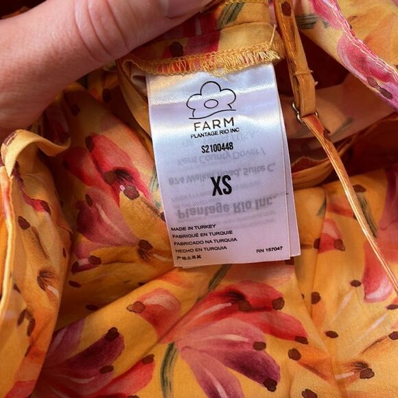 Farm Rio Banana Sunshine Bow Top Jumpsuit XS - Picture 10 of 12